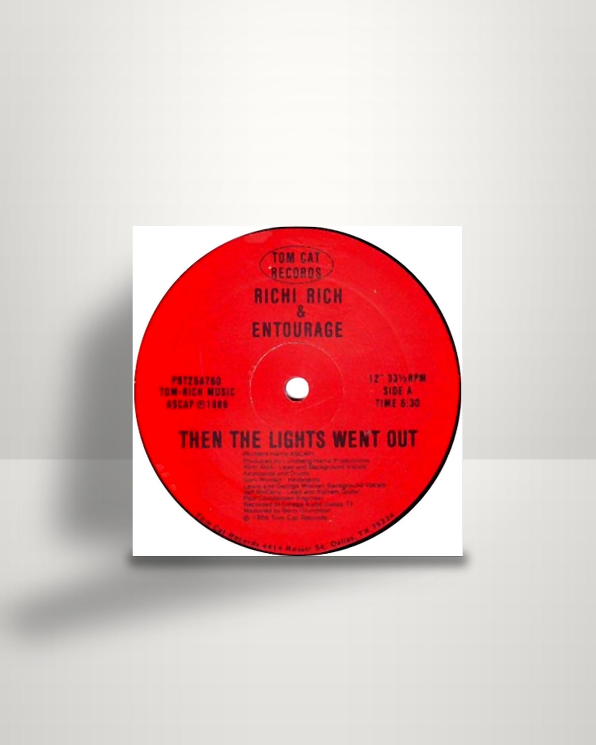 Richi Rich & Entourage – Then The Lights Went Out - 12" - Tom Cat Records US 1986
