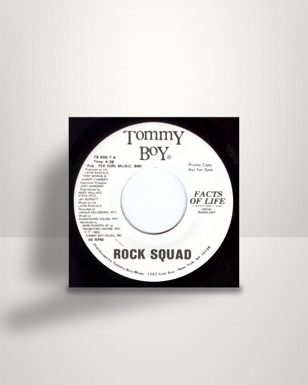 Rock Squad – Facts Of Life - 7" - Tommy Boy US 1985