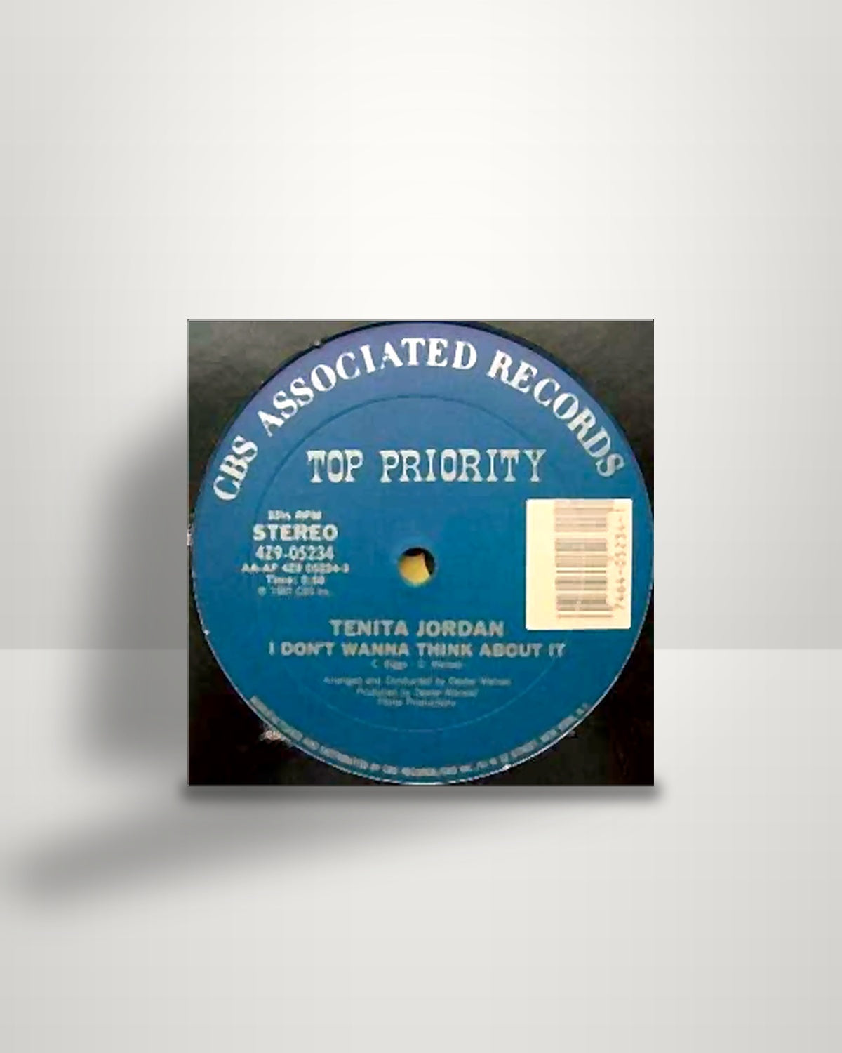 Tenita Jordan – I Don't Wanna Think About It - 12" - Top Priority US 1985
