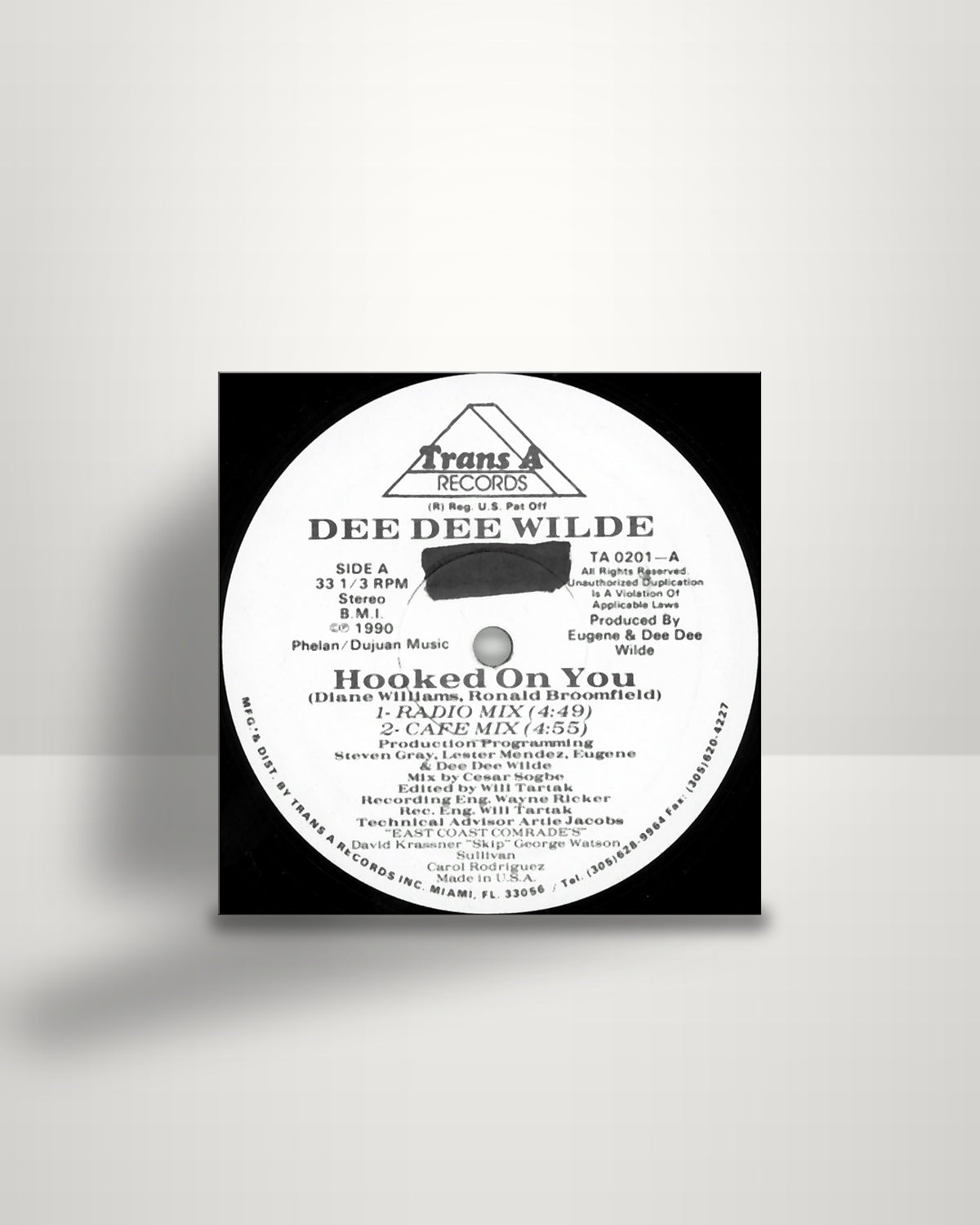 Dee Dee Wilde – Hooked On You - 12" - Trans A Records US 1990