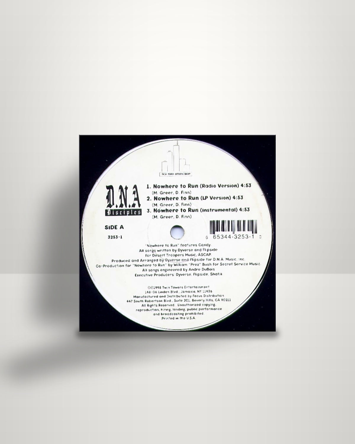 D.N.A. Disciples – Nowhere To Run / Agony Of Defeat - 12" - Twin Tower Entertainment US 1998