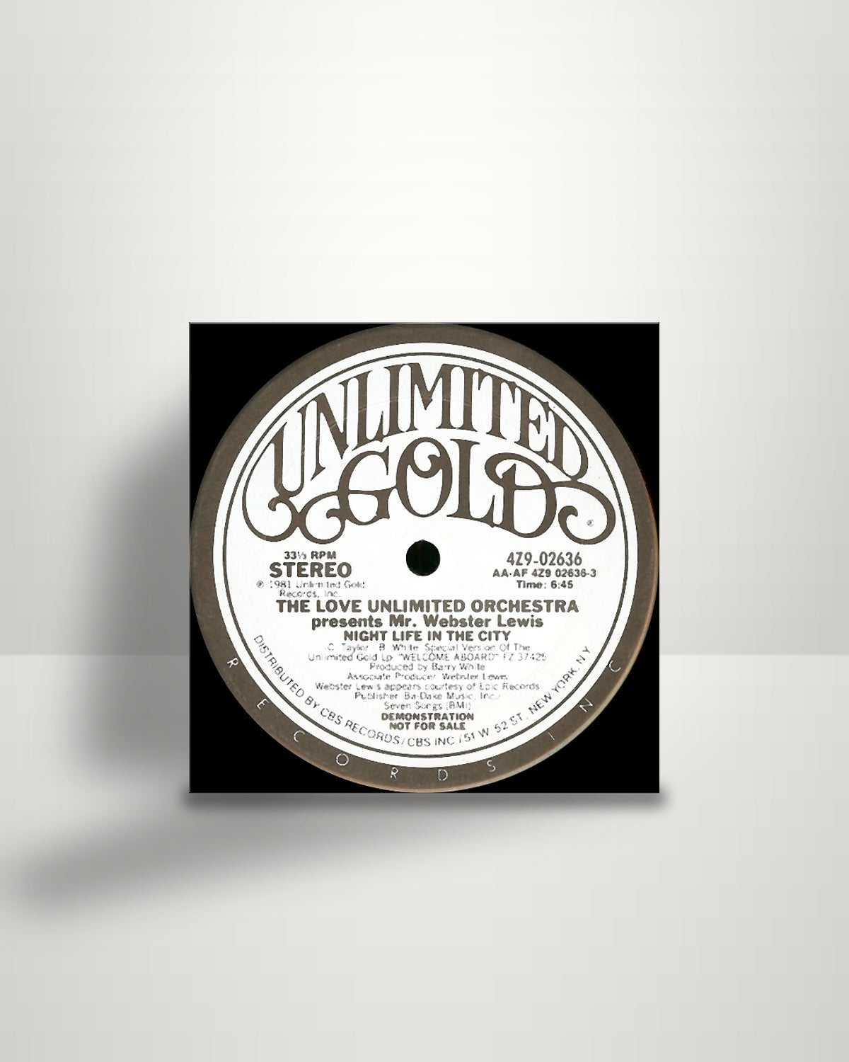 Love Unlimited Orchestra Presents Webster Lewis – Night Life In The City - 12" - Unlimited Gold US 1981