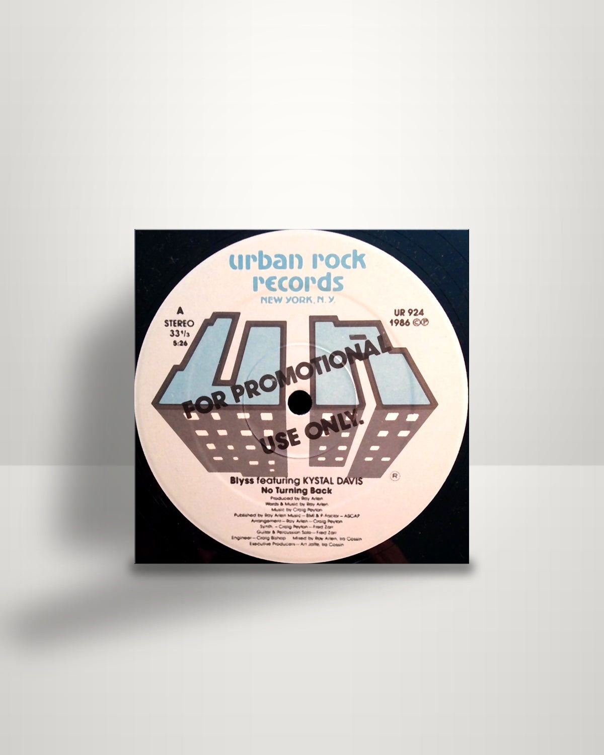 Blyss Featuring Krystal Davis – No Turning Back - 12" - Urban Rock Records US 1986