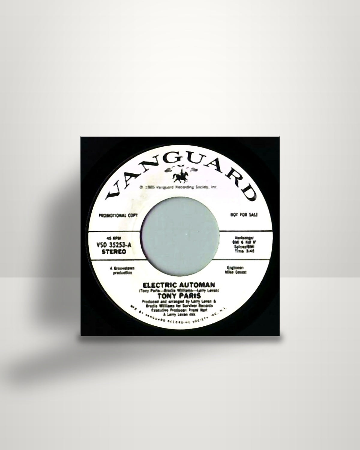 Tony Paris – Electric Automan - 7" - Vanguard US 1985