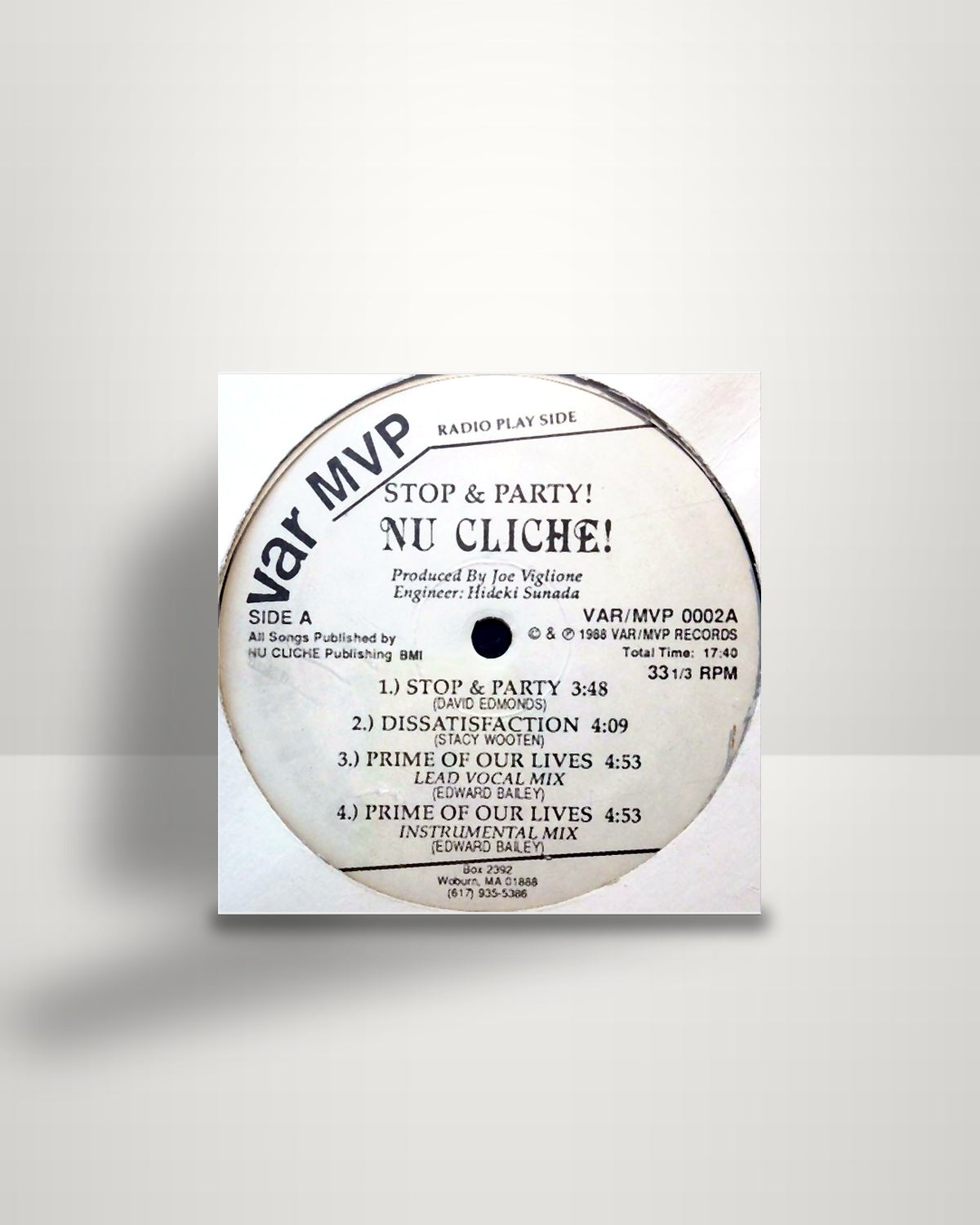 Nu Cliche! – Stop & Party! - 12" - VAR/MVP Records US 1988
