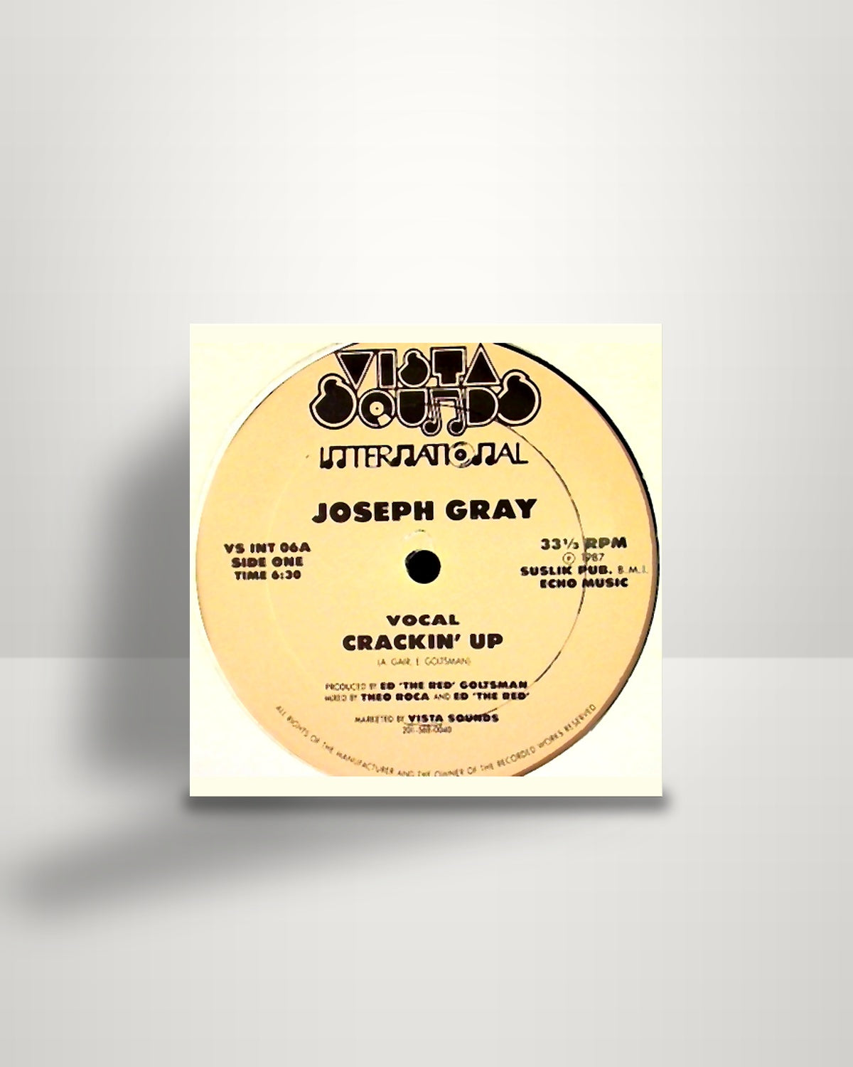 The Joseph Gray / Jay Gees – Crackin' Up - 12" - Vista Sounds International US 1987