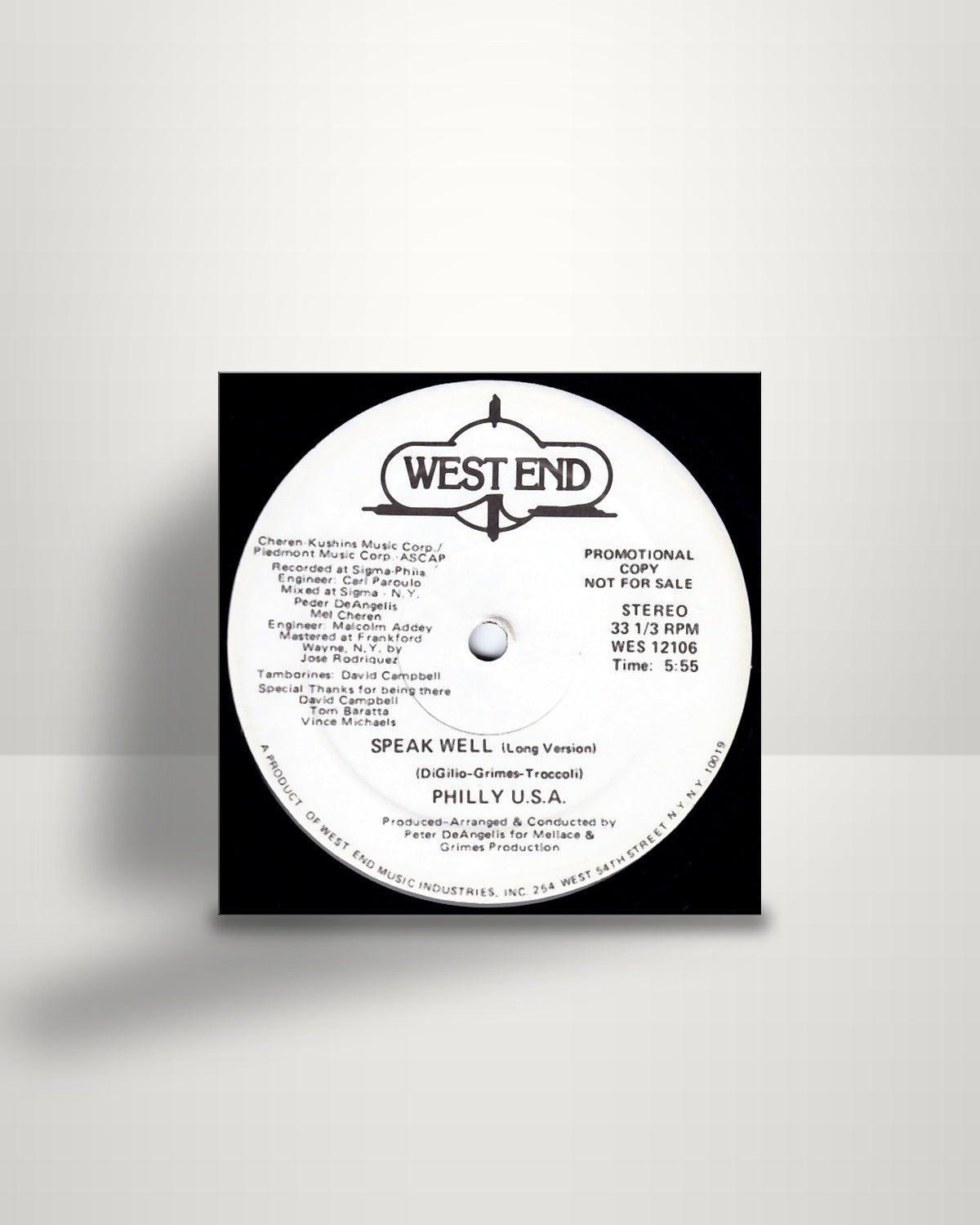 Philly U.S.A. – Speak Well - 12" - West End Records US 1977