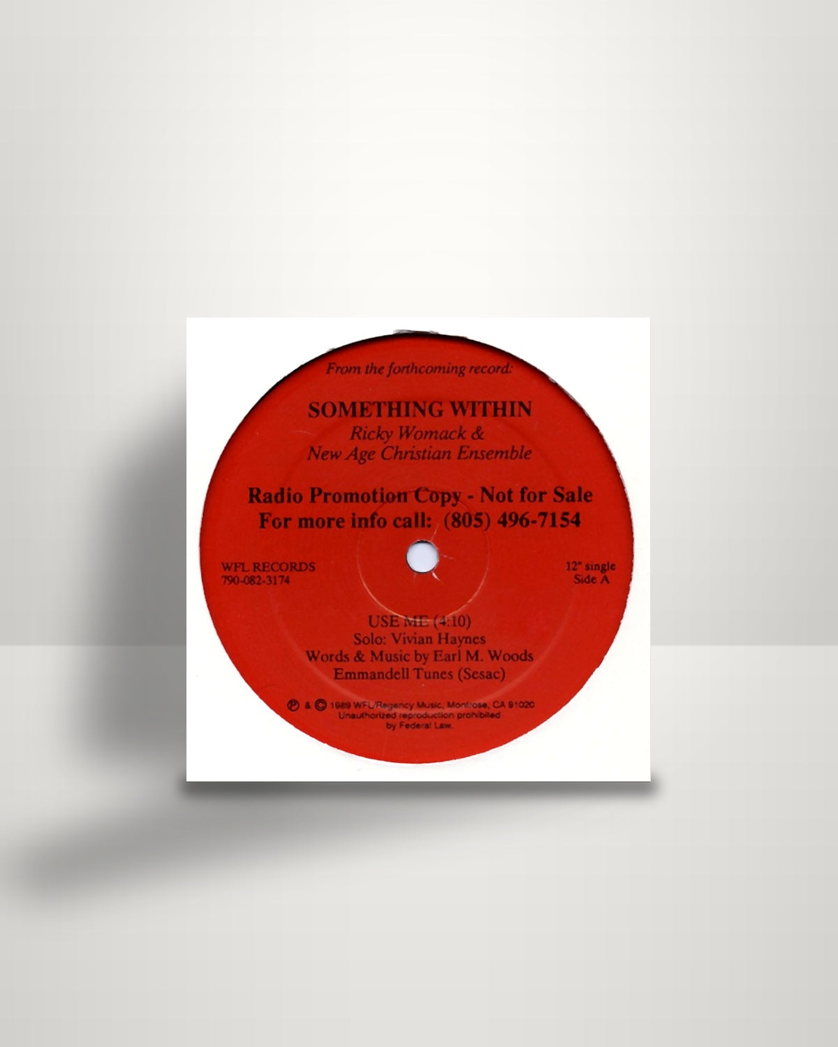 The Ricky Womack & New Age Christian Ensemble – Use Me / Given To Me To Give To You - 12" - WFL Records US 1989