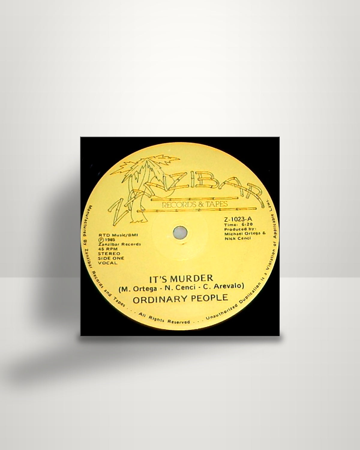 Ordinary People – It's Murder - 12" - Zanzibar Records & Tapes US 1985